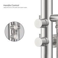 Panneau de douche extérieur en acier inoxydable Robinets muraux autonomes de conception de pluie polie pour salles de bains d'hôtels