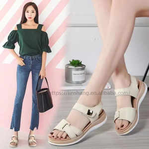 NEW Retro Latest Ladies Slippers Flat Dress <b>Shoes</b> Fashion Design New Model Wedge Women Sandals - Product Image 3