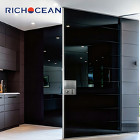Portes d'entrée antivol personnalisées RICHOCEAN, sécurité, aluminium coulé, pivotantes, extérieures, sculptées, avec un style luxueux