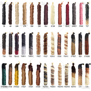 Mèches Tressées Bouclées Françaises en Gros, Cheveux Synthétiques Lisses au Crochet pour Tresses Africaines 150g 24 Pouces - Product Image 5