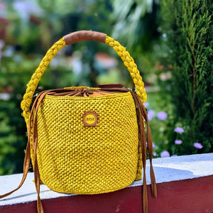 Bolso Tote de Rafia Tejido a Mano para Mujer, Estilo de Moda Normcore/Minimalista, para Uso en la Playa de Verano, Asas de Cuero, Cierre Personalizado - Product Image 1