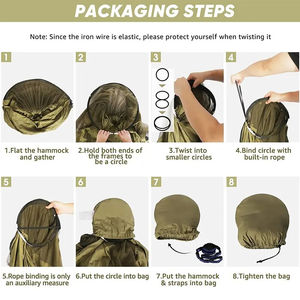 <span class=keywords><strong>Hamac</strong></span> <span class=keywords><strong>de</strong></span> camping en plein air avec moustiquaire, léger, en tissu parachute haute résistance, hamacs suspendus - Product Image 4