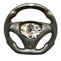 Volant sport en cuir et fibre de carbone avec voyant de changement de vitesse LED, compatible avec les séries 3 (E90/E92/E93/E82/E87) 320/325/330/M3/M2/X1
