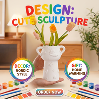 Ceramic Painted <strong>Vase</strong> Blanks Dehua Model YY-DIY06 DIY Children's Craft Material Kits Kindergarten Pottery Art Coloring White
