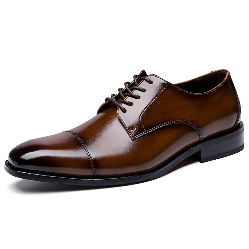 Sapato masculino de couro feito à mão, moderno, clássico, lace up, social, formal, derby