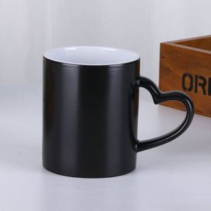 Eco Friendly Sublimation Stoneware Ceramic 11Oz <b>Heart</b> Shaped Handgrip <b>Mugs</b> Custom Logo for Business Promotional Gifts - Product Image 3