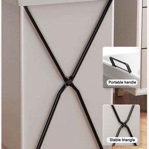 Collapsible Waterproof Metal X Frame Dirty Clothes Laundry Fabric <b>Bin</b> Bag Basket With <b>Wheel</b> - Product Image 3