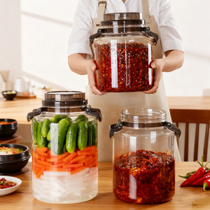 Pickling Jar Food Grade Plastic 5L Above Airtight With Handle For Vegetables And Chili Sauce Storage - Product Image 3