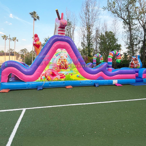 Christmas holiday party jumpers bounce house combo <b>inflatable</b> sugar shack obstacle course for kids and adults - Product Image 2
