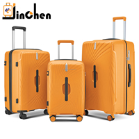 Vente en gros 3 pièces luxe moderne grande capacité PP ensemble de bagages valise 4 roues TSA serrure aluminium poignée fermeture éclair étuis de voyage
