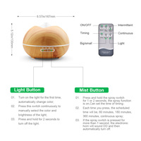 Offre Spéciale humidificateur d'air à ultrasons 400Ml diffuseur d'aromathérapie diffuseur d'huile essentielle électrique de Grain de bois pour la maison domestique