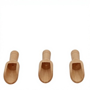 Cuillère en bois classique écologique avec logo personnalisé, à manches longs et courts, pour café, sel de bain, sucre et ingrédients secs - Product Image 3