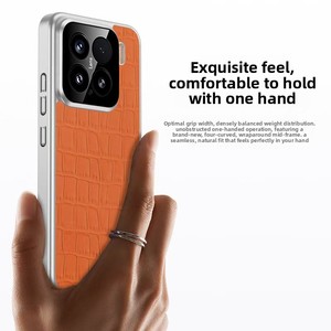 เคสโทรศัพท์ Xiaomi 15Pro/15 รุ่นใหม่ ผิวสัมผัสหนัง ป้องกันการตกกระแทก เคสนิ่ม ขอบชุบเงิน - Product Image 4