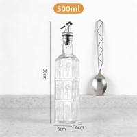 Ensemble de bouteilles d'huile d'olive en verre Marasca hermétiques de 17 oz (500 ml) avec entonnoir et becs verseurs, récipient alimentaire micro-ondable
