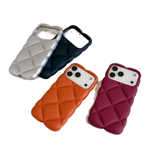 Funda de TPU Esmerilada con Burbujas para Teléfono Móvil, para iPhone 17 16 Pro Max, Diseño a Cuadros Ondulados, Carcasa Mate Antigolpes - Product Image 1