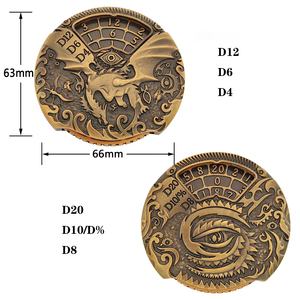 Spinner de Metal con Dados de Ruleta 7 en 1 con Diseño de Dragón Maldito de DND para Calabozos y Dragones - Product Image 4