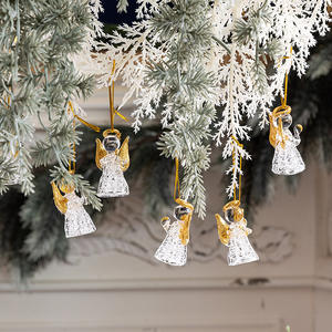 จี้แก้วคริสตัลรูปนางฟ้าสำหรับเทศกาลคริสต์มาสอุปกรณ์วันหยุดสำหรับการจัดวางฉากต้นคริสต์มาส - Product Image 5