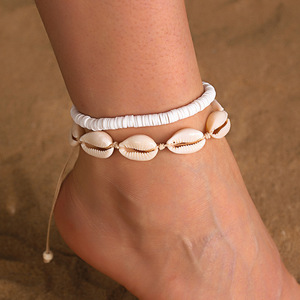 Tobilleras de Estilo Bohemio con Cuentas Blancas Ajustables, Adornos para Pies Unisex, Joyería para Vacaciones en la Playa - Product Image 1