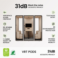 Cabines de bureau insonorisées, cabines téléphoniques acoustiques, salles de réunion silencieuses, postes de travail portables, cabines d'intimité pour 6 personnes
