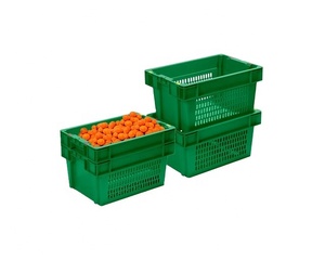 Supermarkets plastic crates for fruits and vegetables