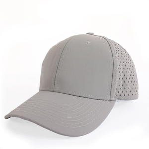 Casquette de sport unisexe imperméable structurée en maille perforée découpée au laser avec logo en PVC caoutchouc imprimé et brodé sur mesure de haute qualité - Product Image 1