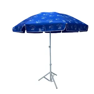 مظلات شاطئ مع شمسية احترافية كبيرة مقاس 1.6 م مخصصة مطبوعة دعائية