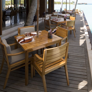 Table et fauteuils en aluminium JEILI JEILI pour hôtel, resort, patio, ensemble moderne de meubles d'extérieur pour restaurants commerciaux - Product Image 1