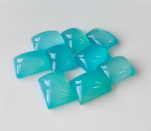 พลอยแคลเซโดนีธรรมชาติทรงสี่เหลี่ยมผืนผ้าขนาด 3x5 มม.-20x30 มม. แบบหลังแบน สำหรับทำเครื่องประดับ ขายส่ง - Product Image 3