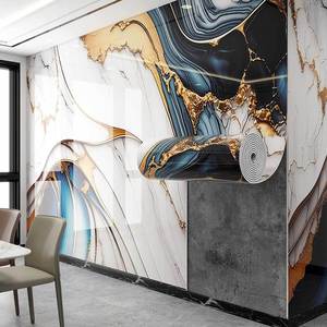 Papel Tapiz Vinílico Brillante con Diseño de Mármol, <span class=keywords><strong>Adhesivo</strong></span>, Rollo de PVC con Patrón de Mármol, <span class=keywords><strong>Revestimiento</strong></span> para Paredes, Decoración del Hogar, Películas para Cocina - Product Image 2