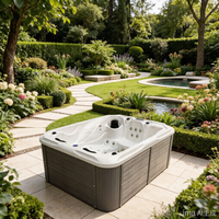Baignoire Spa Extérieure Autonome de Style Américain 2m en Acrylique, Baignoire Intelligente à Température Constante avec Massage par Jets