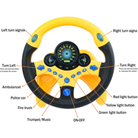 Juguete Educativo de Conducción Simulada con Rotación Eléctrica de 360 Grados, Volante para Niños con Llave de Coche, Luz y Música