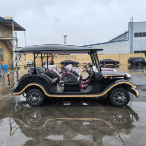 Voiture électrique classique rétro homologuée CE, 6 places, alimentée par batterie, pour parcs d'attractions et zones touristiques - Product Image 2