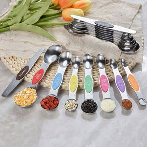 Hot Sale 8-Piece Magnetic Double-Ended <b>Measuring</b> <b>Spoon</b> Set 304 Stainless Steel Teaspoon Spatula for Baking Kitchen - Product Image 2