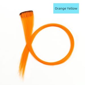 Extension per capelli a Clip dritte da 20 pollici per parrucchino sintetico colorato per ragazze - Product Image 4