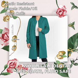 Blouses de laboratoire dentaire en gros, résistantes aux liquides/huiles, antistatiques, avec poignets élastiques, en coton sans couture, pour médecins, unisexe, usage hospitalier - Product Image 2