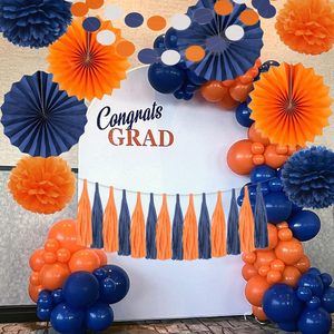 Guirnalda <span class=keywords><strong>de</strong></span> Pompones <span class=keywords><strong>de</strong></span> Papel Azul Marino y Naranja, Abanicos <span class=keywords><strong>de</strong></span> Papel con Flores, Adornos Colgantes con Puntos, Borlas, <span class=keywords><strong>para</strong></span> Decoración <span class=keywords><strong>de</strong></span> Fiestas <span class=keywords><strong>de</strong></span> <span class=keywords><strong>Cumpleaños</strong></span> y Baby Shower - Product Image 2