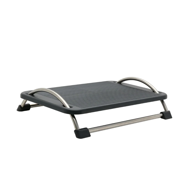 Ergonomic Footrest with Adjustable Platform Massage Function Black HIPS&Steel for Office Use