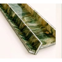 Support de tuiles de mahjong en acrylique marbré vert, plateau à dossier ondulé, support de mahjong en résine de luxe, accent doré, accessoire de jeu haut de gamme