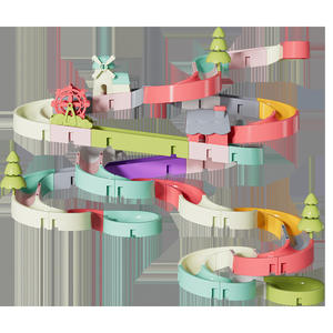 Mur <span class=keywords><strong>de</strong></span> toboggan pour enfants gros blocs <span class=keywords><strong>de</strong></span> construction <span class=keywords><strong>de</strong></span> particules assemblés <span class=keywords><strong>puzzle</strong></span> et amusant Rolling ball bébés tournent la musique jouets <span class=keywords><strong>de</strong></span> <span class=keywords><strong>bain</strong></span> - Product Image 2