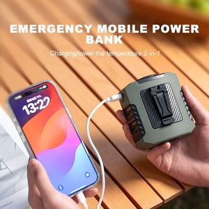 Ventilatore da Cintura Indossabile <span class=keywords><strong>Portatile</strong></span> con Power Bank, Luce Notturna, Ricaricabile, Senza Pale, da Appendere al Collo per Campeggio e Attività all'Aperto - Product Image 2