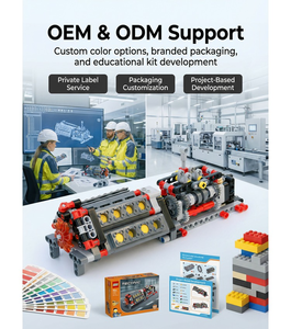 Bloques <span class=keywords><strong>de</strong></span> Construcción Educativos para Niños, Ladrillos Mecánicos, Engranajes <span class=keywords><strong>de</strong></span> Transmisión, Motor <span class=keywords><strong>V16</strong></span>, <span class=keywords><strong>Caja</strong></span> <span class=keywords><strong>de</strong></span> Cambios Combinada, Juguete <span class=keywords><strong>de</strong></span> Plástico - Product Image 6