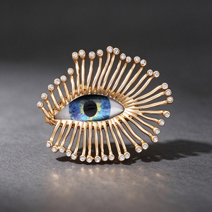 Broche Épingle de Revers en Alliage, Motif Fleur et Œil Turc, Bronze Antique, Style Gothique Mystique, pour Cosplay, Fête et Costume - Product Image 3