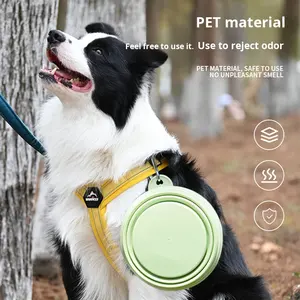 Em Estoque Eco-Friendly PET Viagem Portátil Dog Bowl Solid Plastic Outdoor Folding Gato e Cão Comer Beber Comida Bowl - Product Image 3
