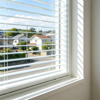 Fenêtres à persiennes en verre avec cadre en aluminium moderne pour l'extérieur, vue panoramique, ventilation naturelle, système de volets pour projets de construction