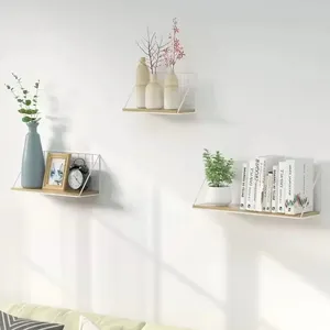<b>Wall</b> <b>Mounted</b> Drilling Wood Hanging <b>Shelf</b> Kitchen Organizer with Spice Jar Storage Seasoning Holder Without Drilling <b>Shelves</b> - Product Image 2