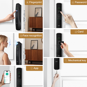 Khóa cửa điện tử thông minh Tuya tự động A9X, mở bằng mật mã, vân tay, đẩy kéo & chìa khóa, dùng cho gia đình - Product Image 2