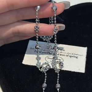 Collier pendentif clé iris en argent pur S925, luxe léger, design de niche, style rétro palais, chaîne de clavicule, tendance - Product Image 4