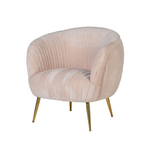 Living Room <strong>pink</strong> Velvet <strong>Occasional</strong> Pleated Single Sofa Arm <strong>Chair</strong> - Product Image 1