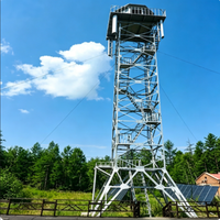 Tour d'observation à 4 pieds en acier galvanisé résistant aux intempéries de 20 m pour la patrouille de frontière et la surveillance de sécurité extérieure