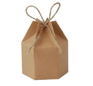 Cajas de Cartón Hexagonales para Dulces, Estilo Kraft, a la Moda, Nueva Llegada, Disponibles en Stock - Product Image 1